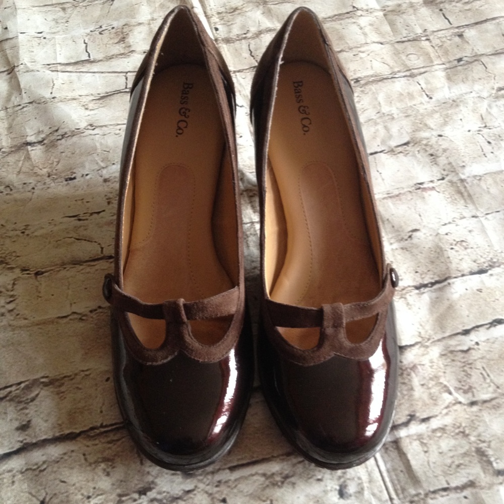 Bass & Co Patent & Suede Heels